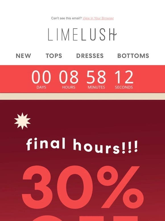 Final Countdown   30% OFF Ends SOON!!!