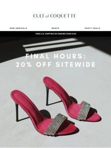 Final Hours For 20% Off Sitewide