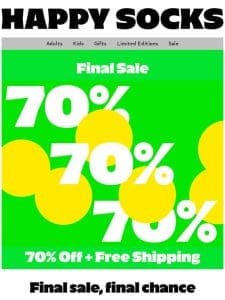 Final Sale: 70% Off!