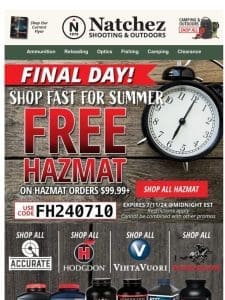 Final day for FREE HAZMAT