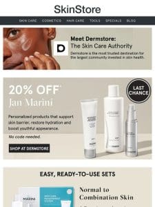 Final hours! 20% off Jan Marini’s regimens at Dermstore