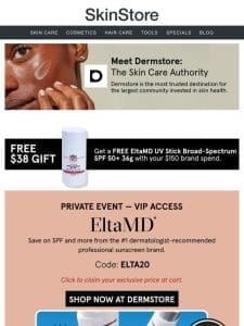 Final hours for your VIP price on EltaMD at Dermstore