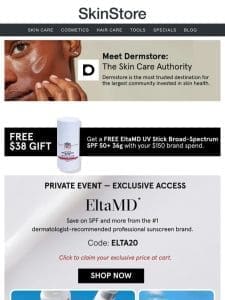 Find your perfect EltaMD SPF with an exclusive price at Dermstore