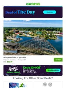 Flash Sale! Ultimate Fun Awaits! Save up to 57% on Cedar Fair Parks + Free Drinks all day!