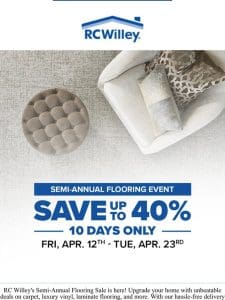 Flooring Sale Starts Now!