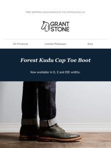 Forest Kudu Cap Toe Boot
