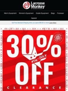 Fourth of July Special: Save 30% on All Clearance Items!