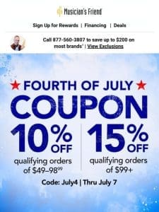 Fourth of July coupon INSIDE