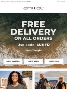 Free Delivery Ends Tonight