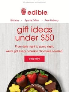 Free Delivery + Gifts Under $50