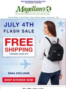 Free Shipping ~ Celebrate Your Exclusive July 4th Flash Sale!