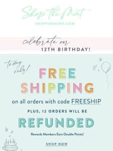 Free Shipping On All Orders!!!