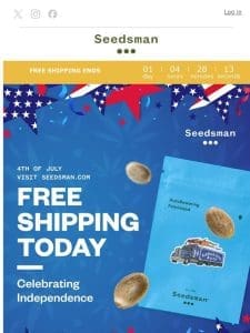 Free US shipping today