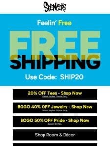 Free shipping over $20!