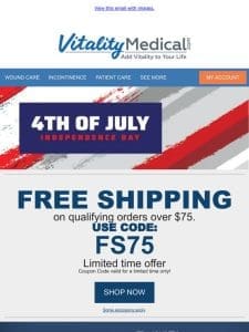 Friend， Free Shipping for our July 4th Special offer!
