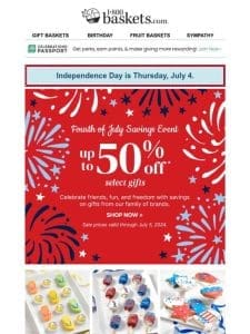 Fuel Fourth of July festivities with up to 50% off.