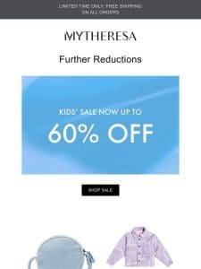 Further reductions up to 60% off