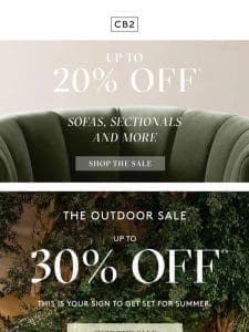 GO OUTSIDE W/ UP TO 30% OFF