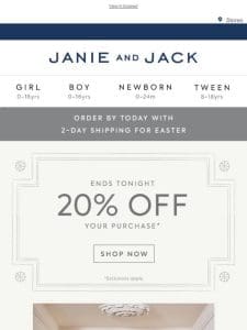 Gather every bunny: 20% off ends tonight