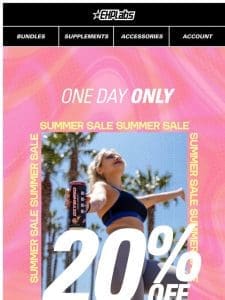 Get 20% OFF SITEWIDE for ONE DAY only!