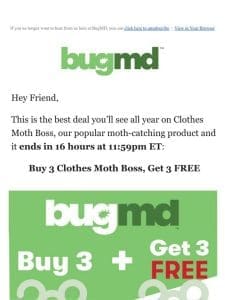 Get 3 “Clothes Moth Boss” FREE (16 hours left)