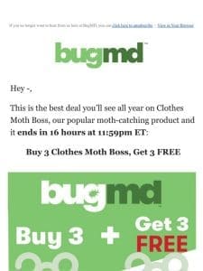 Get 3 “Clothes Moth Boss” FREE (16 hours left)