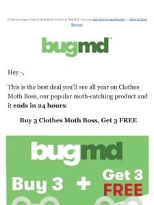 Get 3 “Clothes Moth Boss” FREE (24 hours left)