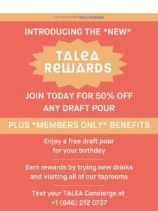 Get 50% off any TALEA draft pour ?