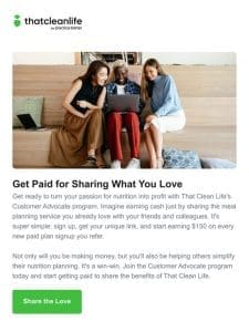 Get Paid for Sharing What You Love with That Clean Life