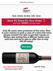 Get This $85 Wine For Only $43.95 Today! Get 48% Off