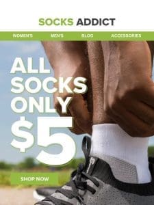 Get Your $5 Socks While Supplies Last