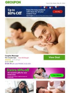 Get up to 10% off! Couples Massage