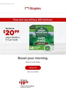 Get your 44/48ct K-Cups for only $20.99 now.