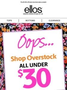 Gone by MIDNIGHT: Overstock ALL under $30