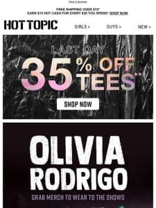 Got your Olivia Rodrigo “Guts” merch? Shop tees & more ?