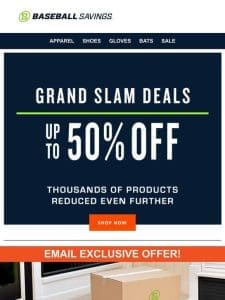 Grand Slam Deals: Get Up To 50% Off!