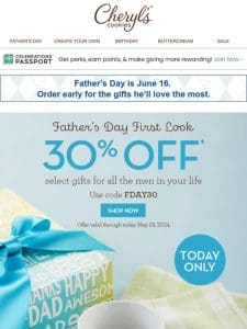 Great new gifts Dad would approve of， now 30% off.