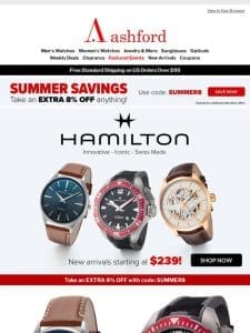 Hamilton: Classic Styles Starting at $239!