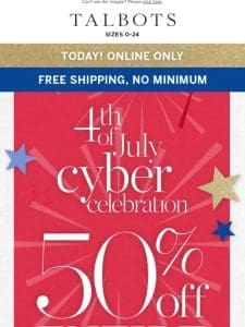 Happy 4th of July! 50% off ENTIRE PURCHASE