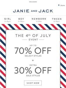 Happy 4th of July: here’s an extra 30% off