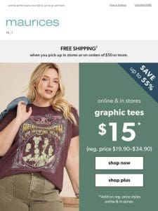 Hello， graphic tees *for $15*