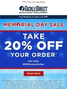 Here’s 20% Off For You!