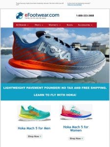 Hoka Mach 5 – Lightweight Pavement Pounder- Price Drop!