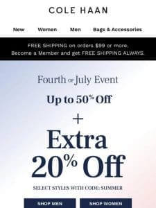 Hot summer savings: Up to 50% off + extra 20% off