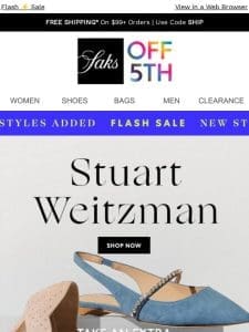 Hours left for extra 20% OFF Stuart Weitzman!