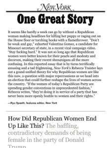 ‘How Did Republican Women End Up Like This?’ by Rebecca Traister