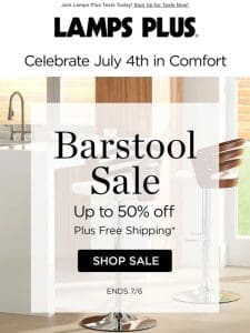 Huge Independence Day Savings – Barstools Up to HALF Off