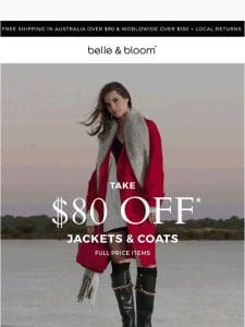 Hurry! $80 Off Coats & Jackets