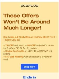 Hurry! Final Chance to Grab EcoFlow DELTA Pro 3 Deals!