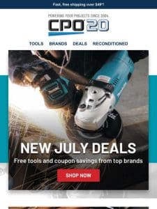 Hurry! Free Tools and Batteries from Top Brands!